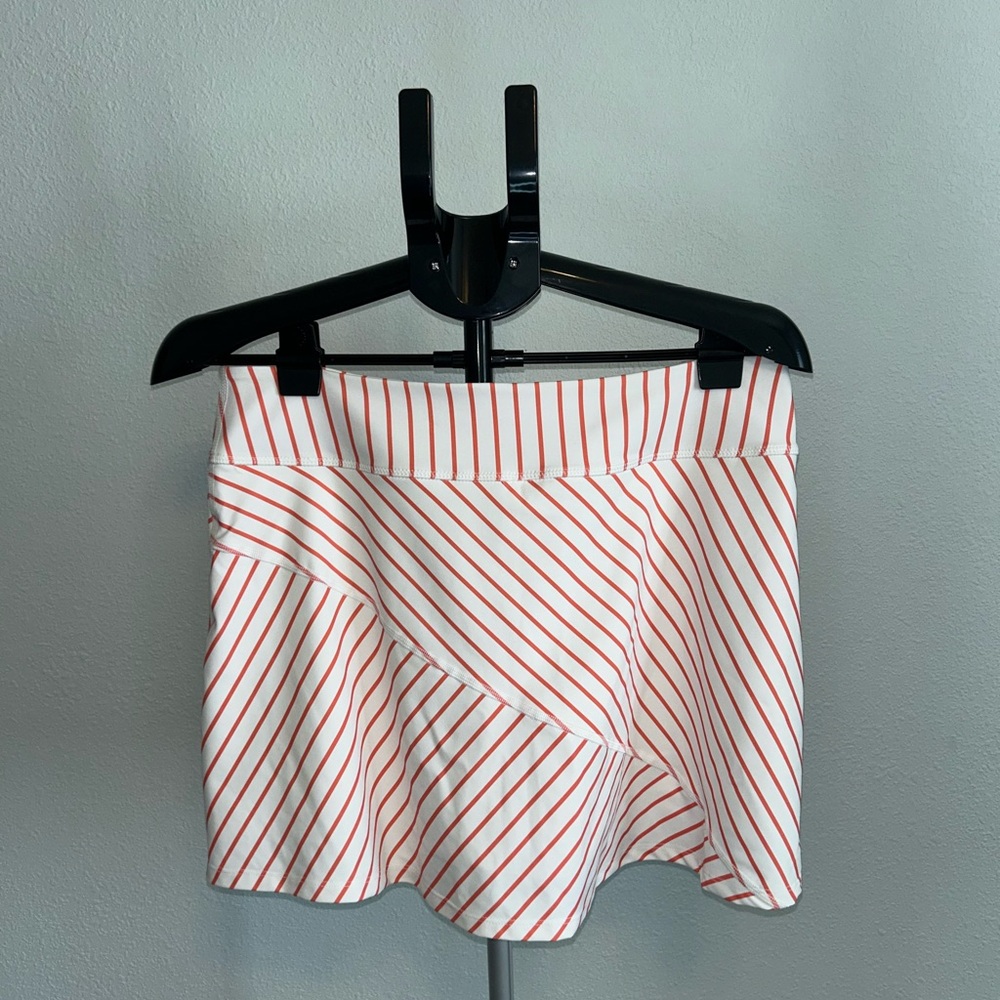 Southern Tide Orange and White Striped Skirt